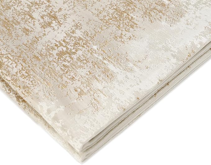 THE-TINOART Cream Champagne Metallic Jacquard Pillow Covers 20x20 Pack of 2 Velvet Back Modern Glam Sofa Decor