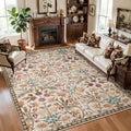 Ciicool Large 5x7 Area Rugs for Living Room Floral Boho Washable Rug | Soft Low-Pile Carpet for Bedroom Dining Room Kids Nursery Home Office Playroom Carpets Decor