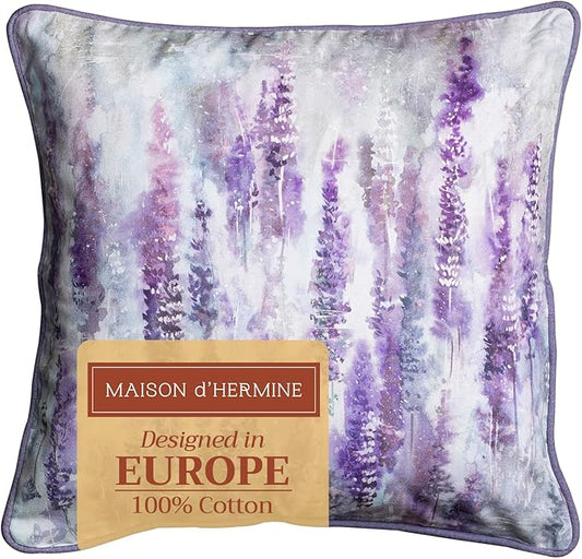 Maison d' Hermine Throw Pillow Covers 100% Cotton (20" x 20" - Pack of 1)