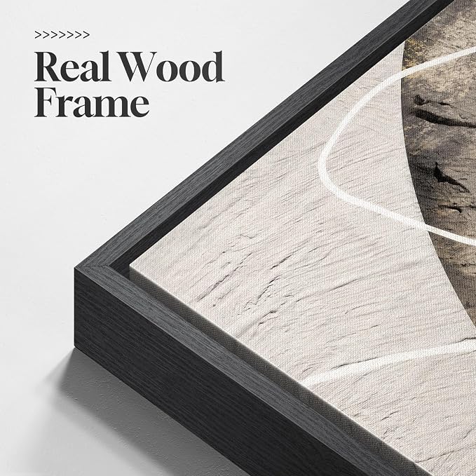 Large Framed Neutral Abstract Wall Art for Living Room,Set of 3, 24x36 In | Black and beige modern pictures, Canvas prints, Minimalist painting, Artwork for walls, Wall decor for bedroom office hallway