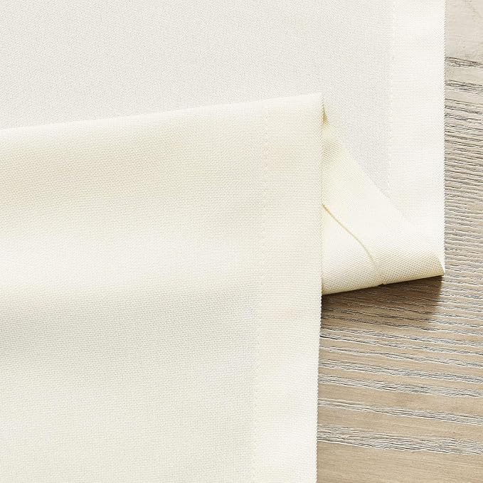 ZeeMart Basic Linen Style Table Runner, 14x36 Inch Ivory | Mitered Corner Design, Medium Weight Fabric, Rustic Farmhouse Style, Machine Washable Easy Care Everyday Table Scarf