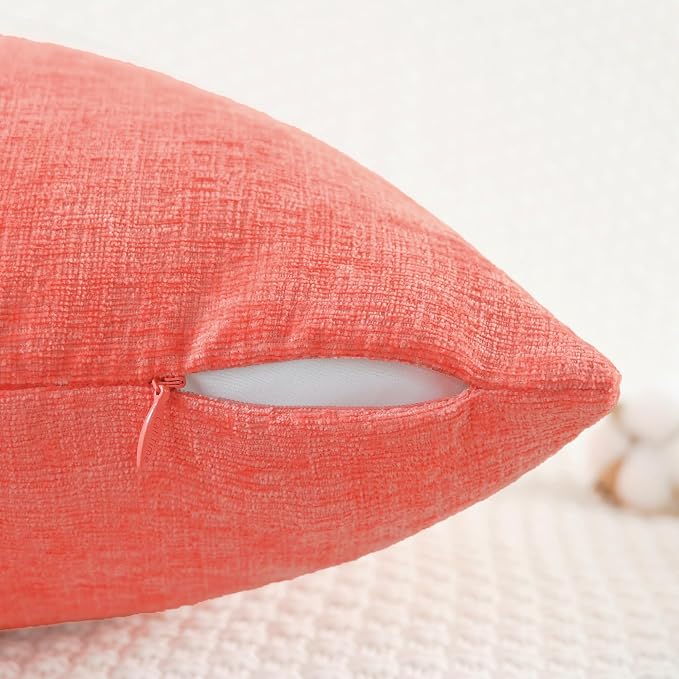 CaliTime Decorative Couch Throw Pillow Covers 20 X 20 Inches Living Coral