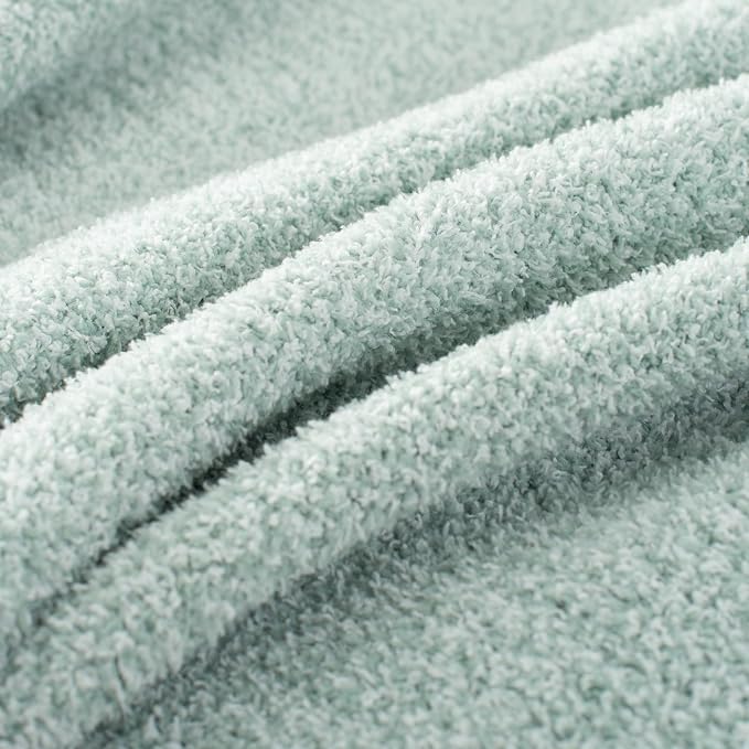 Carriediosa Heather Throw Blanket 60x80, 400GSM Ultra Soft Microfiber | Sage Green, Fuzzy Fluffy Cozy Plush Knit Knitted Throws, Lightweight Cute Preppy Fall Blankets for Couch, Bed