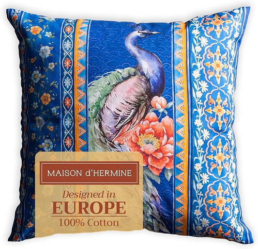 Maison d' Hermine Throw Pillow Covers 100% Cotton (20" x 20" - Pack of 1)