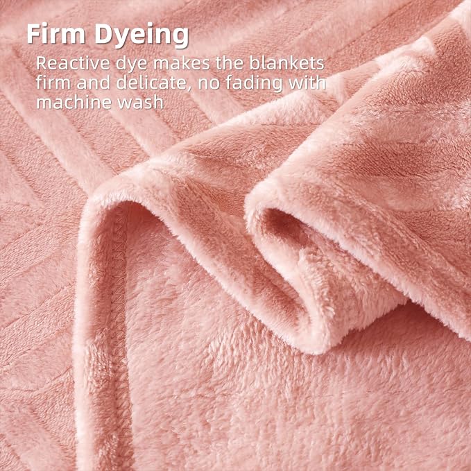 Whale Flotilla Flannel Fleece Bed Blanket Queen Size, Pink | Lightweight Breathable Soft Bedspread, Plush Fluffy Coverlet Chevron Design Decorative Blanket for All Season, 90x90 Inch