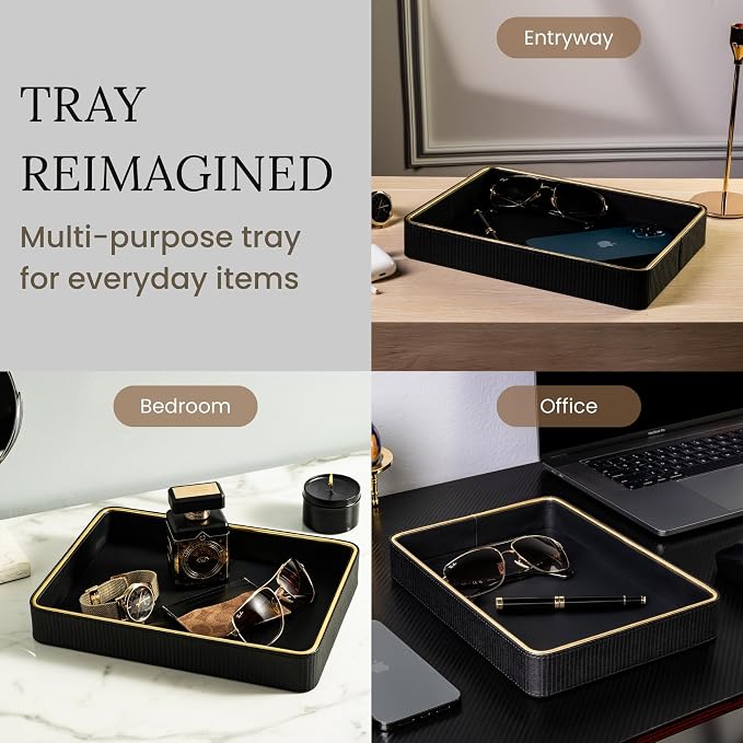Leather Catchall Valet Tray for Men| Mens Valet Catch All Tray Key Basket