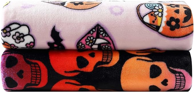 Betsey Johnson - Blanket, Buttery-Soft Throw Blanket for Couch or Bed, Boldly Plush & Oversized Bedding (Skull Ombre Black, 50" x 70")