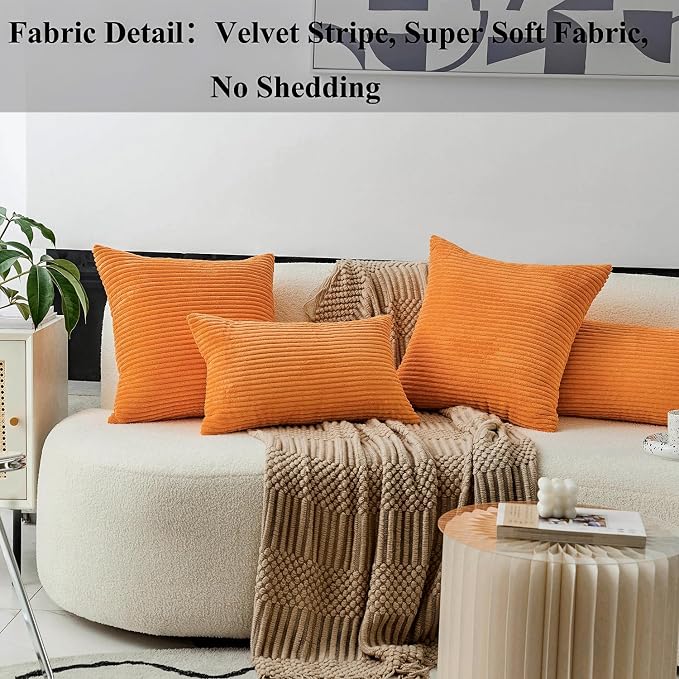 Home Brilliant Burnt Orange Euro Shams Set of 2 Pillow Covers Super Soft Large Decorative Throw Pillow Covers for Summer Patio Living Room, 26x26 inch, Orange