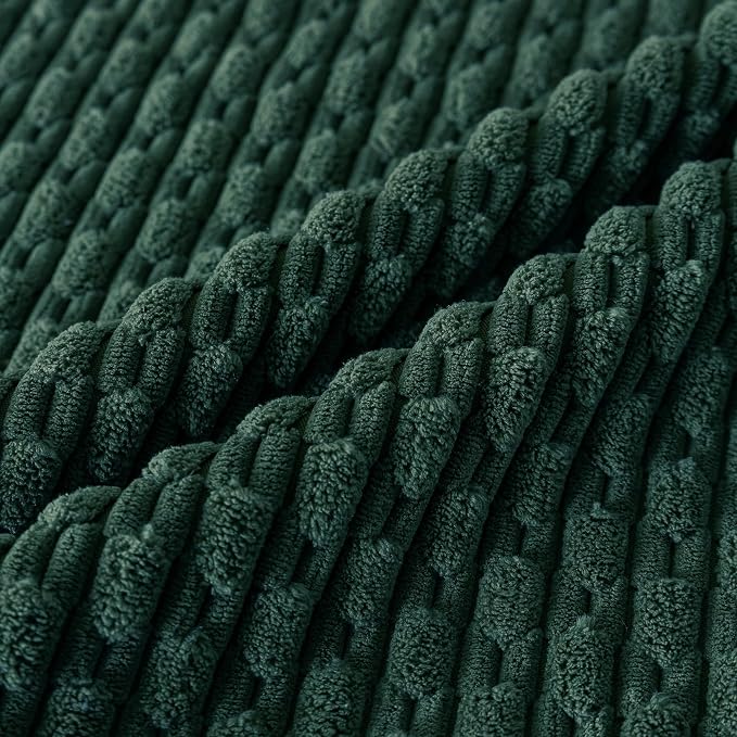 Set of 4 Dark Green Decorative Throw Pillow Covers 22x22 Inch Corduroy Pillow Covers for Bed Couch Sofa Living Room Soft Square Cushion Cases