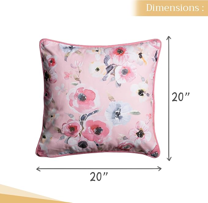 Maison d' Hermine Throw Pillow Covers 100% Cotton (20" x 20" - Pack of 1)