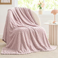 BEDELITE Lotus Pink Throw Blanket for Couch, Soft Gifts for Women, 50 * 60 | 3D Jacquard Decorative Fleece Blanket, Super Soft Plush Throws, Cute Birthday Gift for Women & Men, Suitable for All Seasons
