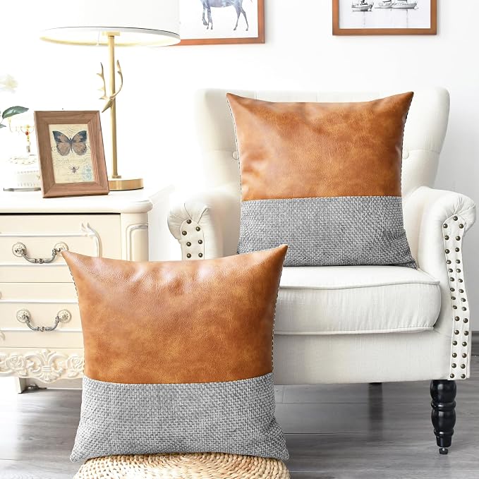 CaliTime Decorative Couch Throw Pillow Covers 20 X 20 Inches Grey