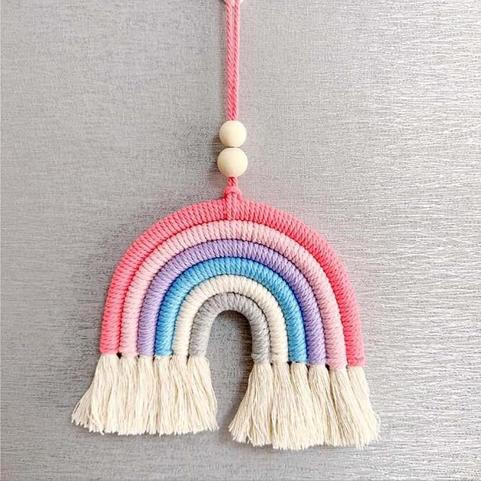 1PCS Colorful Rainbow Wall Decor - Handmade Weaving Ornament Pendant Decoration Wall Decor Hanging Home Decoration (Grey)