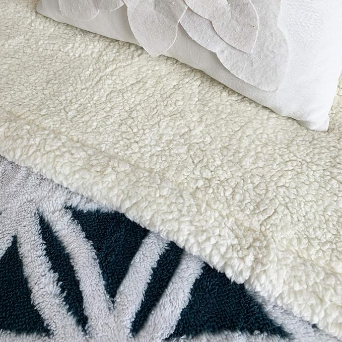 LOMAO Sherpa Fleece Blanket Gifts for Mom Dad Cozy Soft Throw Blanket for Women Men Birthday Gifts Dual Sided Couch Sofa Bed Blanket (Navy, 90''x90'')