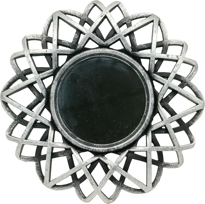 Retro Silver Mirrors for Wall Pack of 3. Round Mirrors. Decorative Mirrors.Small Wall Mirrors for Decor Home Decor Plastic Frames.Glass Mirrors.Make Old Silver Color.