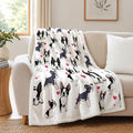 BlessLiving 60x80 Sherpa Fleece Throw Blanket, Boston Terrier | sherpa fleece. boston terrier print; for couch, bed, or sofa.