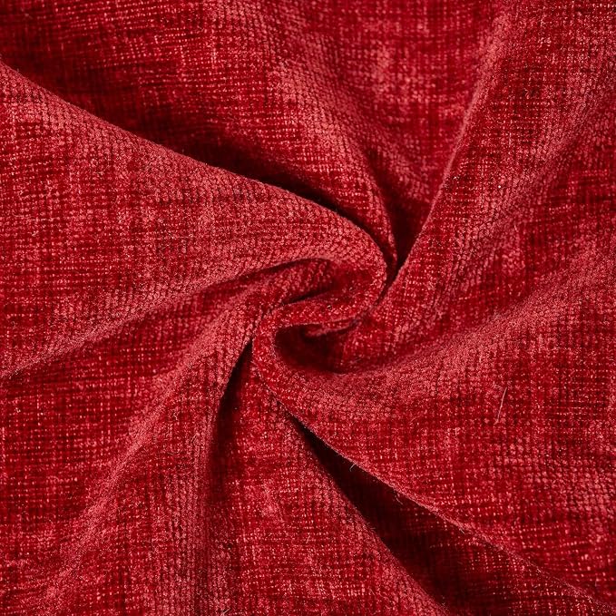 JUSPURBET 22x22 Chenille Decorative Throw Pillow Covers Set of 2,Red | ﻿Cozy Soft Cushion Cover Case with Hidden Zipper for Couch Sofa Bed Living Room Home Decor Christmas