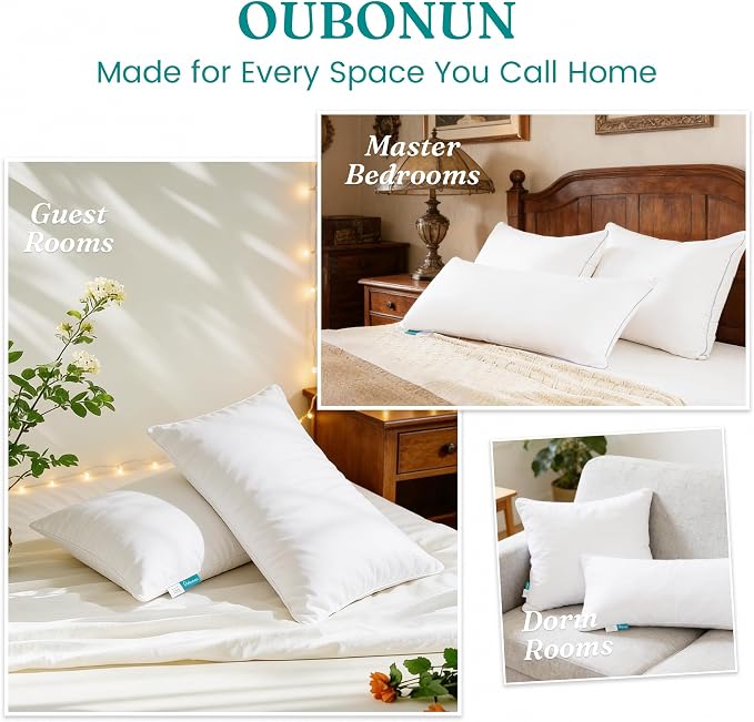 Oubonun 14"x36" Throw Pillow Insert – Plush and Supportive Decorative Cushion with 100% Cotton Cover, for Couch, Sofa, Bed, Chair – Pack of 1