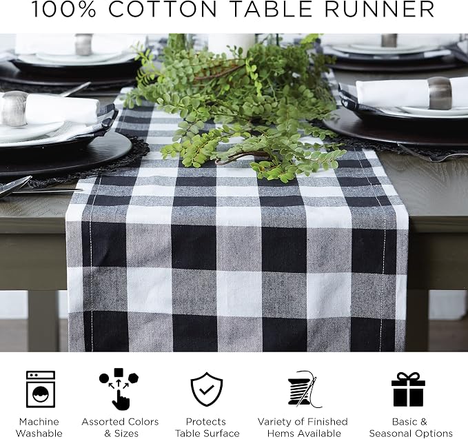 DII Chambray Kitchen, Tabletop Collection, Aqua, 14x72 Table Runner