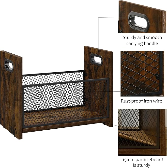 Magazine Rack, Magazine Holder for Desktop and Home Office, Magazine Rack Floor, Magazine File Holder Storage Basket for Letters, Magazines, Books, Newspapers 14.09" L x 7.5" W x 10.43" H