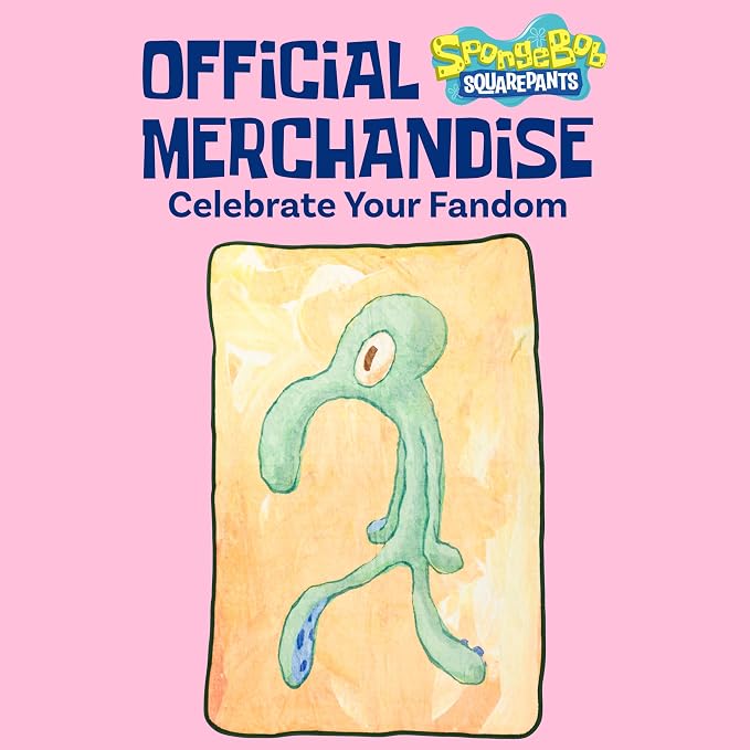 Silver Buffalo Spongebob Squarepants, Fleece Throw Blanket, 45x60in | Squidward Artwork, Soft and Cozy, 180 GSM