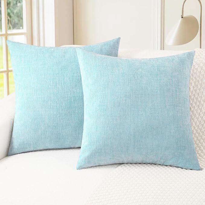 CaliTime Decorative Throw Pillow Covers 26 X 26 Inches Light Blue Grey