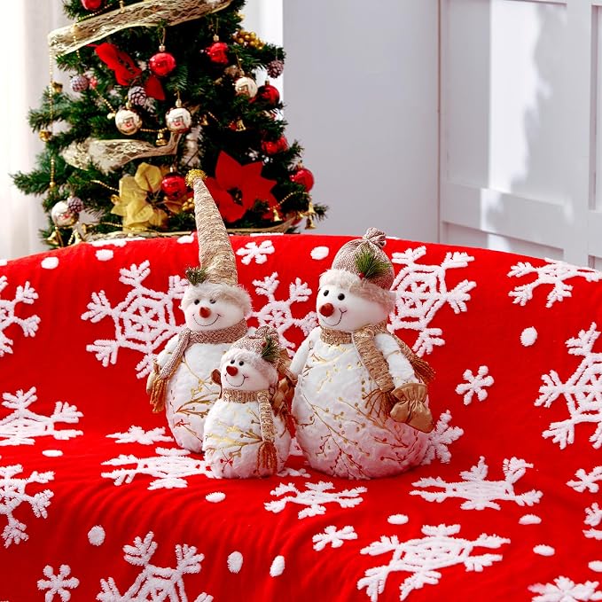 Christmas Sherpa Fleece Twin Size Throw Blanket Red and White Holiday Blanket 60x80 inches - Fuzzy Warm Throws for Winter Bedding, Couch