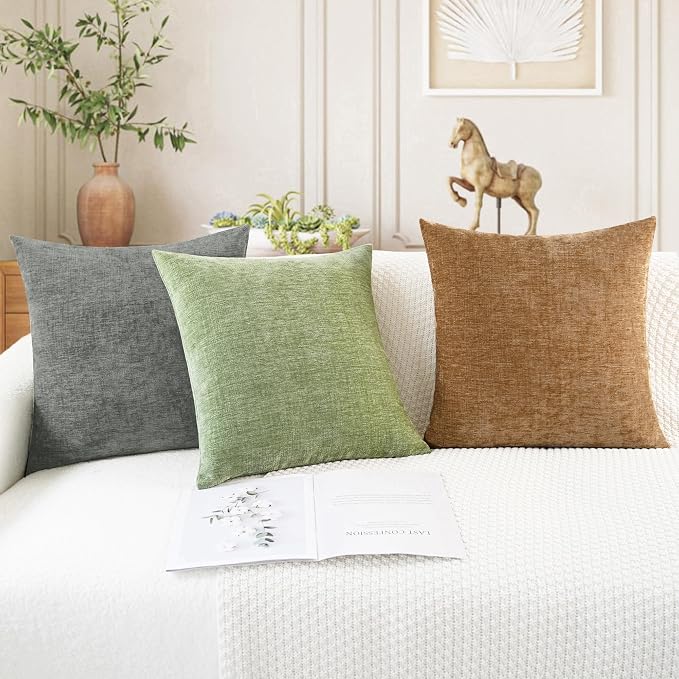 CaliTime Decorative Couch Throw Pillow Covers 18 X 18 Inches Apricot Brown