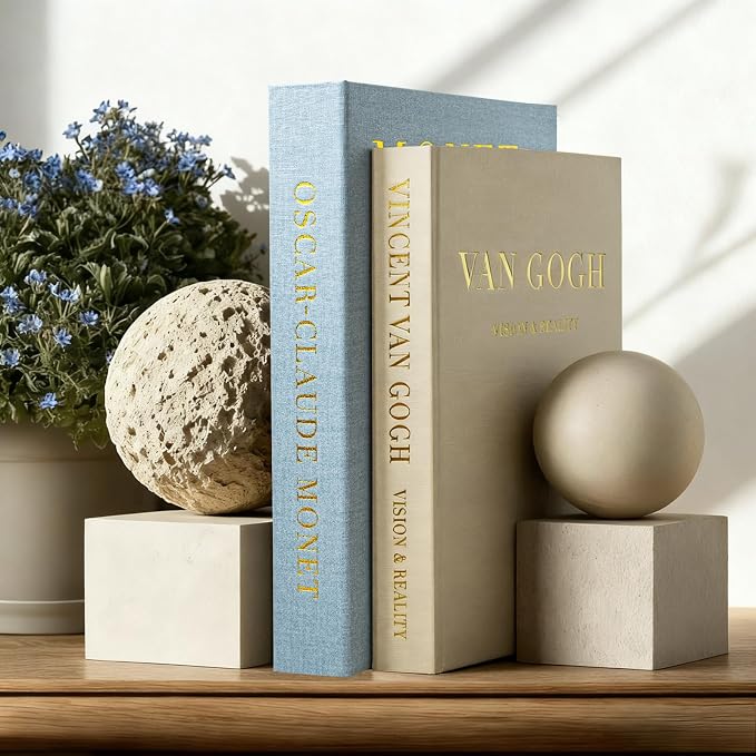 Decorative Books for Home Decor, 2 Linen Fake Books Boxes for Coffee Table