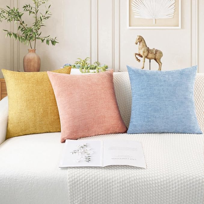 CaliTime Decorative Couch Throw Pillow Covers 16 X 16 Inches Gold