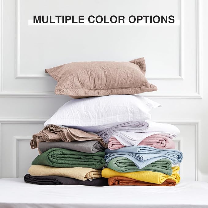 Love's cabin Quilts for Full Bed Burlwood Bedspreads Bedding Set - Lightweight Bedspread Comforter - Coin Pattern Bedding Coverlet for All Season - 3 Pieces (1 Quilt, 2 Pillow Shams)