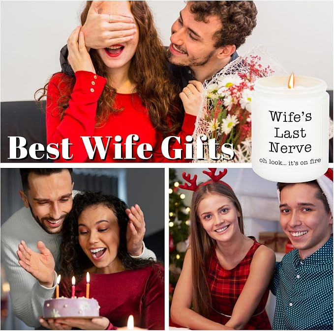 Homsolver Gifts for Wife from Husband, Funny Birthday, Mothers Fathers Day, Christmas, Anniversary, Valentines, Romantic Lavender Scented Candles