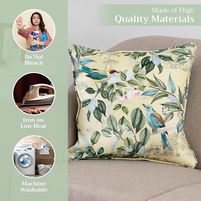 Maison d' Hermine Throw Pillow Covers 100% Cotton (20" x 20" - Pack of 1)