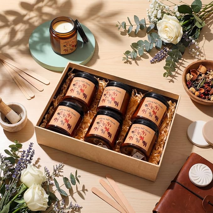 Fumete 10 Pcs Employee Appreciation Gifts Jars Scented Soy Candles 3.5 oz The Difference Candles Team Thank You Gifts for Vet Tech Office Coworker Volunteers Nurse Teachers(Amber, Nothing But Thanks)