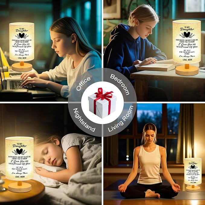 WSYEAR Birthday Daughter Gifts from Mom-Gifts for Daughter from Mom, Table Lamp to My Daughter Gifts for Birthday Anniversary Wedding Gifts Ideas