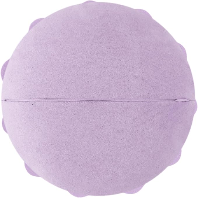 JWH 3D Flower Throw Pillow Cover Decorative Floral Shaped Cushion Round Pillowcase for Bedroom Bed Couch Living Room 14 Inch Light Purple