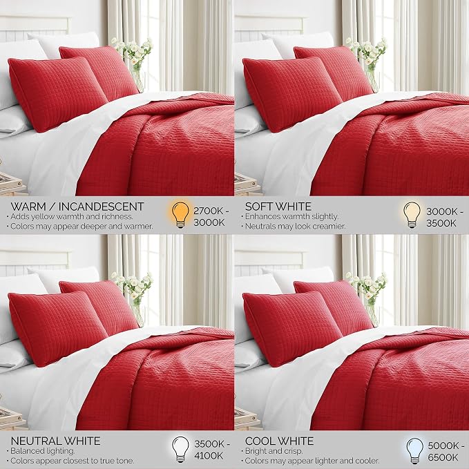 Southshore Fine Living, Inc. Red Quilt King Size Set with 2 Pillow Shams, Soft Microfiber Bedspread, Stain & Pet Hair Resistant Bedding, Cal/King Quilt Set with 2 Pillow Shams, Chili Pepper Red