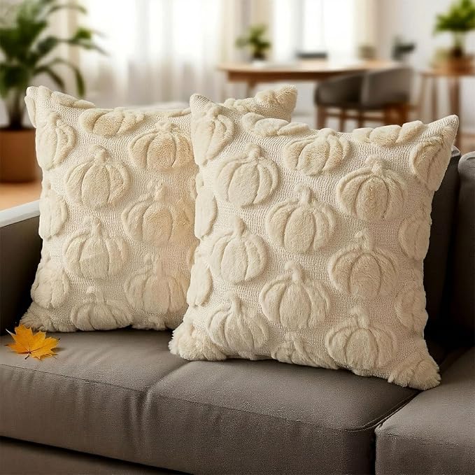 ONFAON Fall Pumpkin Pillow Covers 18x18 Inch Set of 2