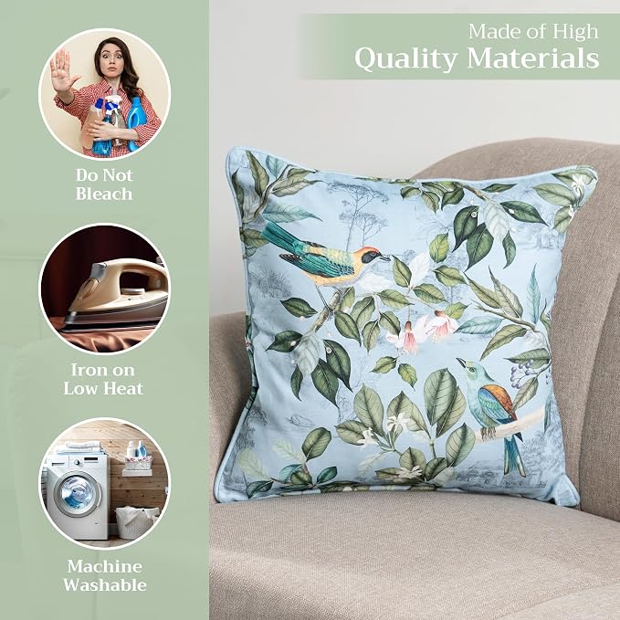 Maison d' Hermine Throw Pillow Covers 100% Cotton (18" x 18" - Pack of 1)