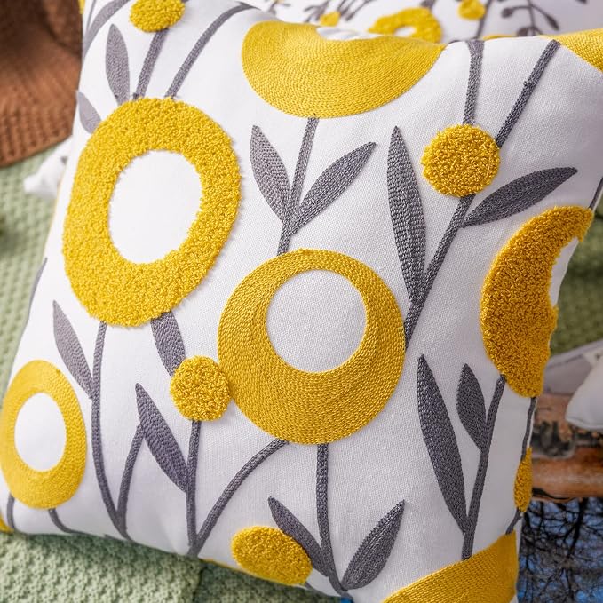ARTMAGIC Boho Throw Pillow Cover Embroidered Decorative Cushion Cover