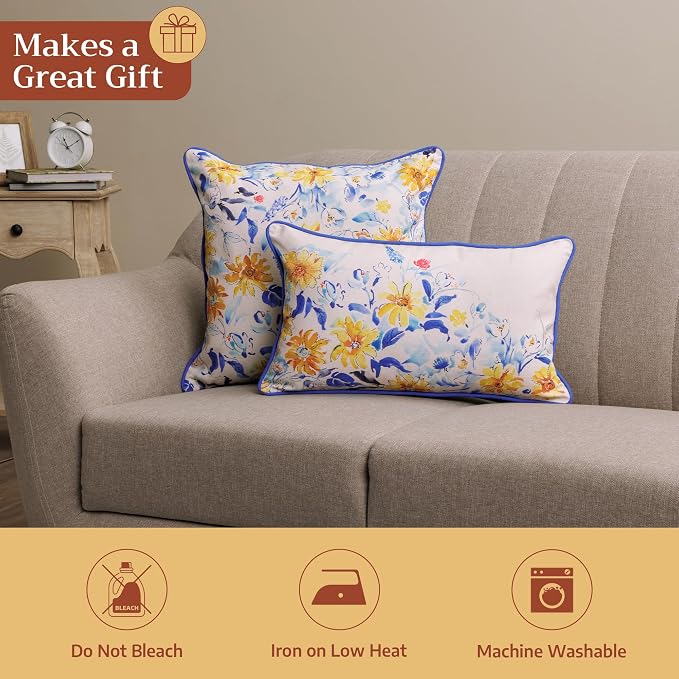 Maison d' Hermine Throw Pillow Covers 100% Cotton (18" x 18" - Pack of 1)