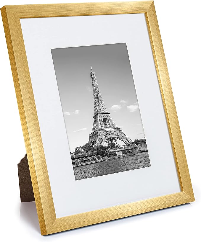 upsimples 8x10 Picture Frame, Photo Collage Wall Decor Set of 10, Gold