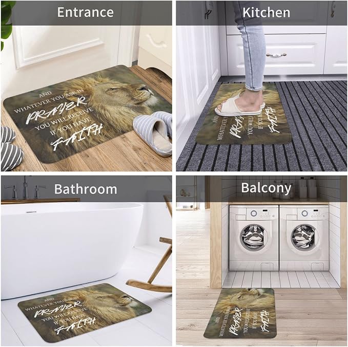 VIVACITE Prayer Mat Christian Prayer Rug for Prayer Room Décor Essentials | Thick Padded Half-Inch Foam with Knee Support, Faith Based Christian Gifts for Women Men, Bible Verse Matthew 21:22, 24"X16"