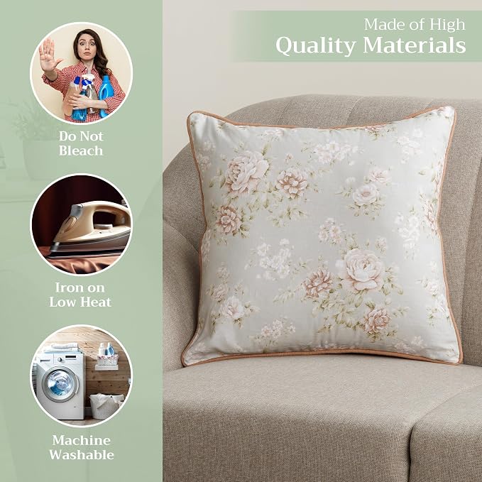 Maison d' Hermine Throw Pillow Covers 100% Cotton (18" x 18" - Pack of 1)