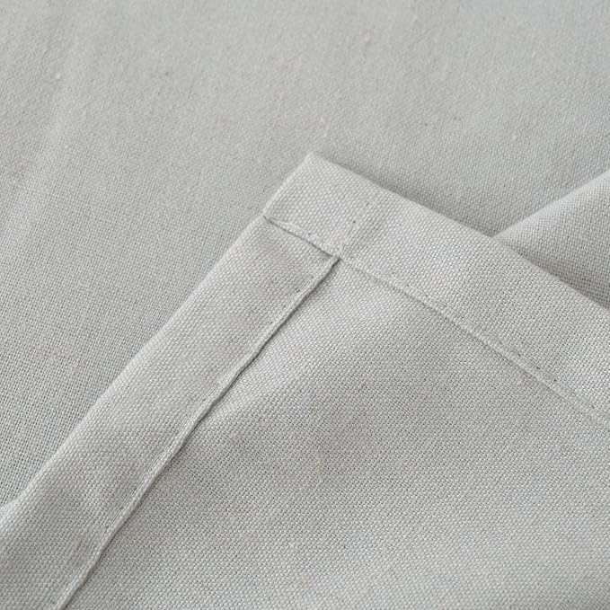YoungsTex 72 Inch Length Grey Linen Curtains for Living Room, Light Filtering Window Drapes with Grommet Rustic Semi Sheer Privacy for Dining Bedroom, 2 Panels, 52 X 72 Inch