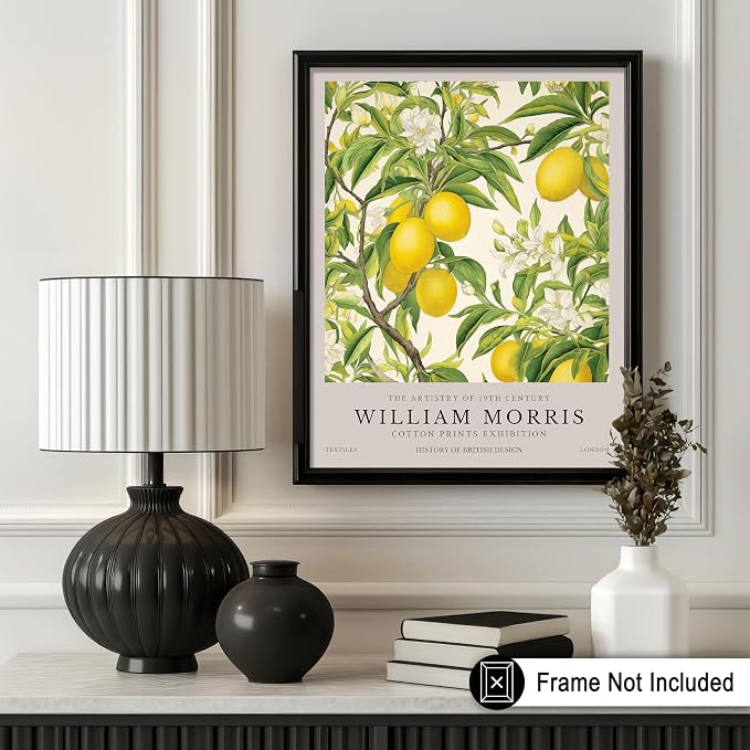 Poster Master William Morris Lemon Tree Print - Botanical Fruit Exhibition Piece - Floral Design - Aesthetic Print - Colorful Kitchen Wall Decor - 24x32 UNFRAMED