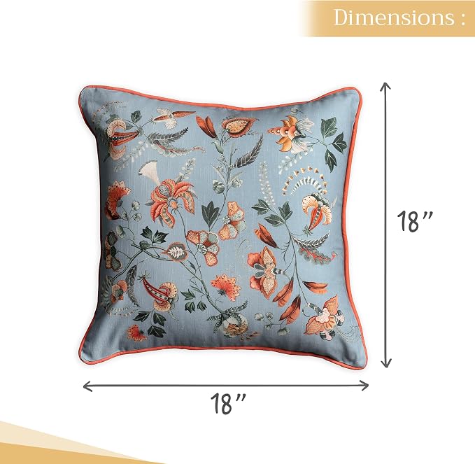 Maison d' Hermine Throw Pillow Covers 100% Cotton (18" x 18" - Pack of 1)