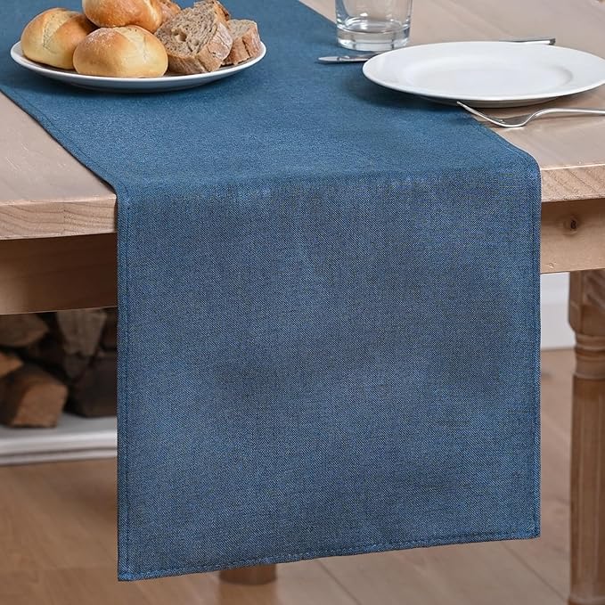 Artoid Mode Navy Blue Table Runner, Seasonal Summer Fall Washable Kitchen Dining Table Decoration for Home Party Decor 13x36 Inch