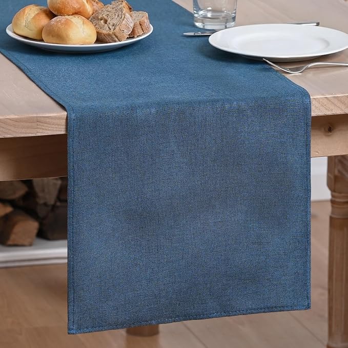 Artoid Mode Navy Blue Table Runner, Seasonal Summer Fall Washable Kitchen Dining Table Decoration for Home Party Decor 13x72 Inch
