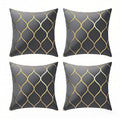 Gyulin Pack of 4 Gold Velvet Throw Pillow Covers 18x18 Inches Solid Square Pillow Covers Geometric Cushion Covers for Couch Sofa Home Bedroom Decor, Grey/Gray